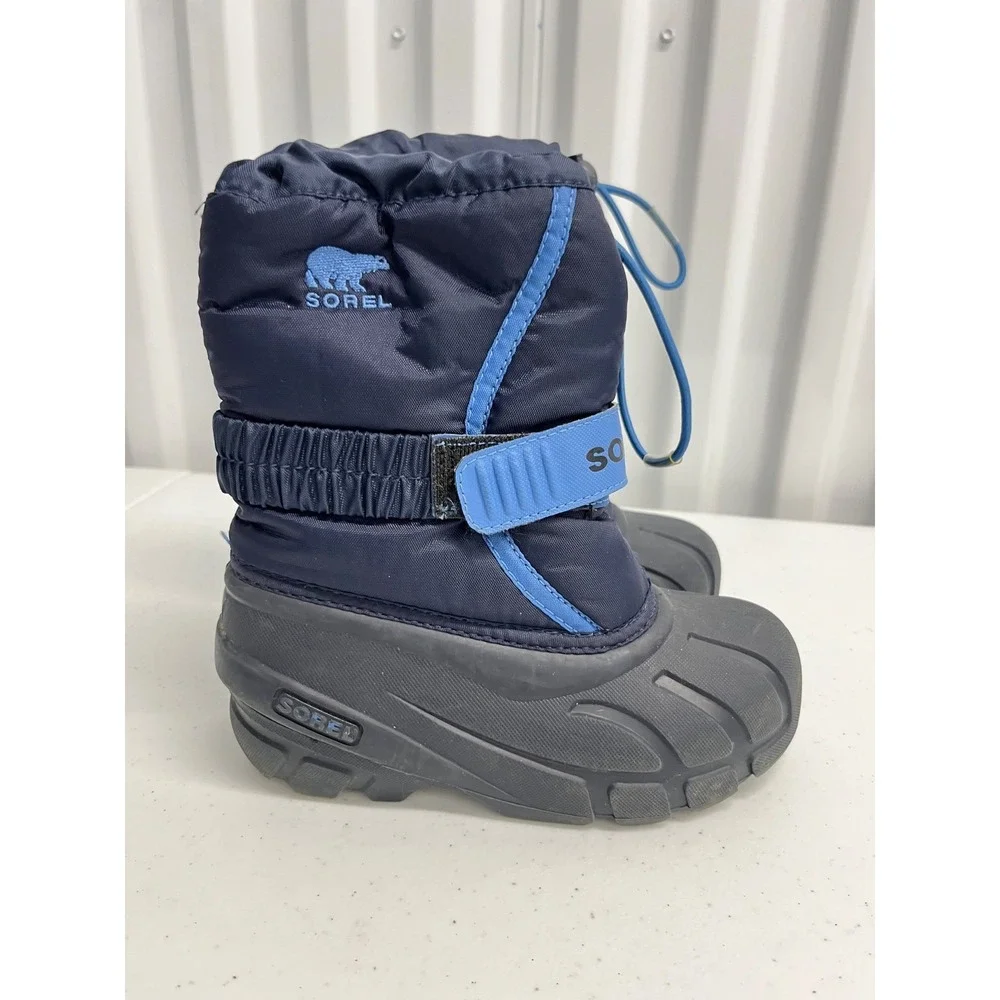 SOREL Flurry Winter Snow Boots Blue Size 12 Kids Waterproof Insulated NC1831